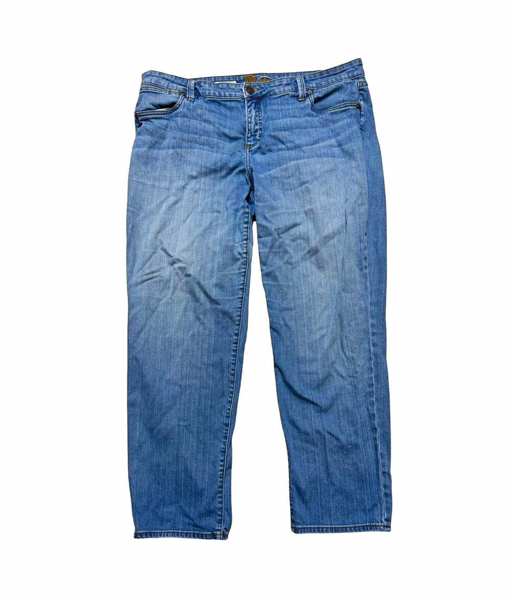 KUT from the Kloth Women’s Blue Medium Wash Boyfriend Denim Jeans Plus 16W